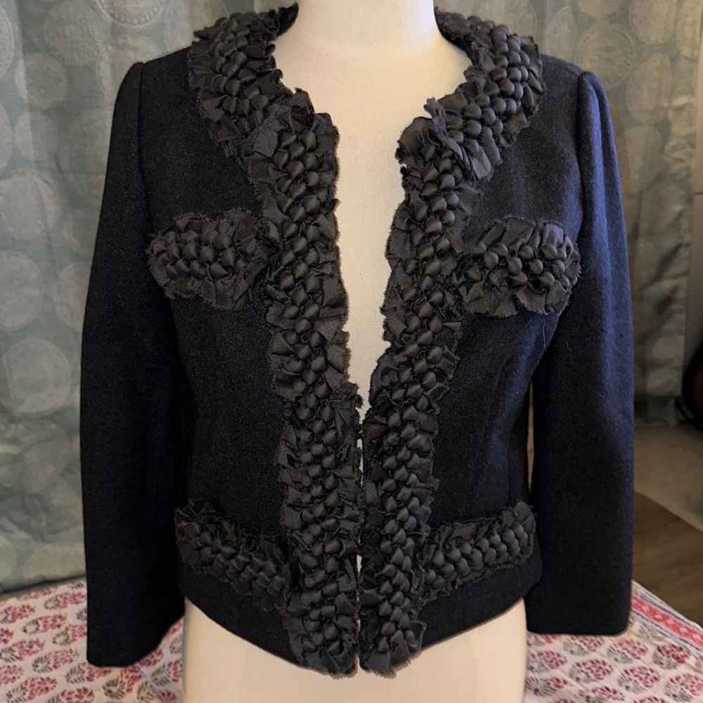 J Crew charcoal wool jacket. Size 4